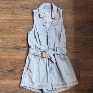 Show Me Your MuMu Richmond Romper Light Blue Denim Romper